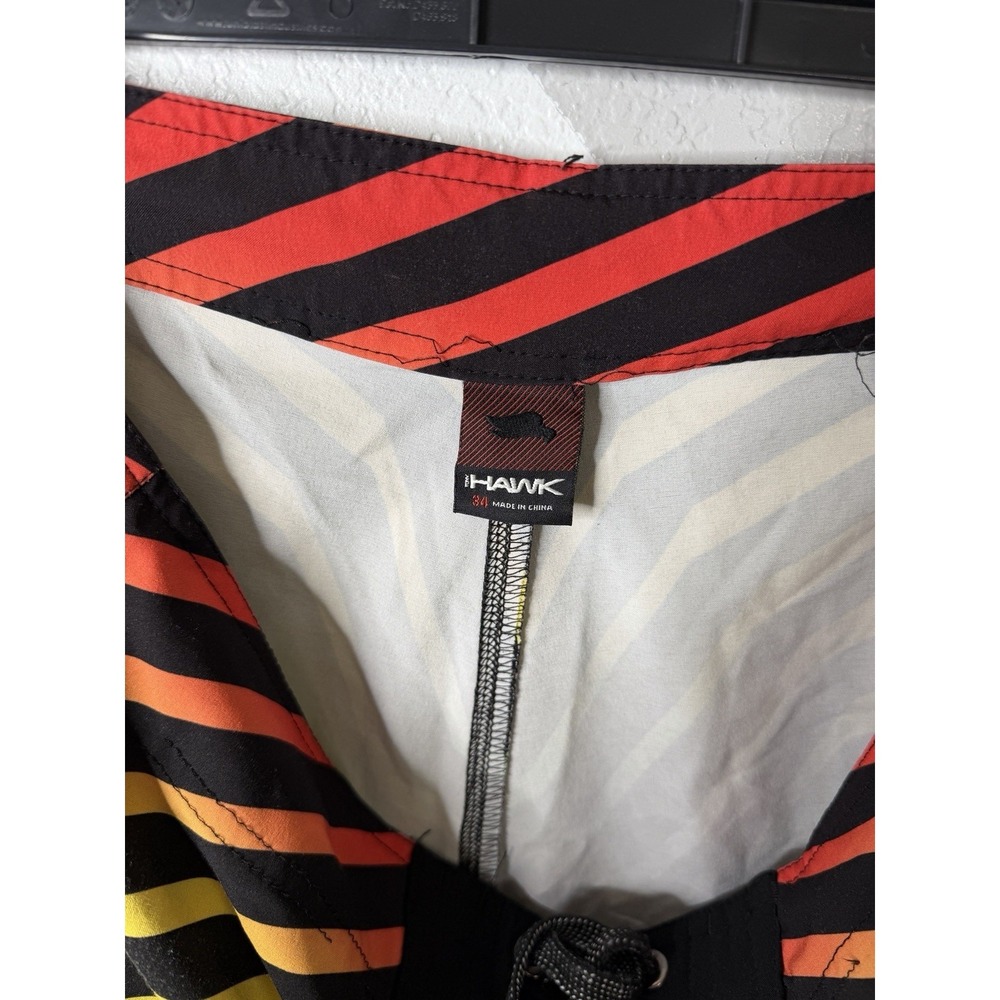 Tony Hawk Mens Multicolor Striped 12" Board Shorts Swim Trunks Size 34 - Picture 9 of 12